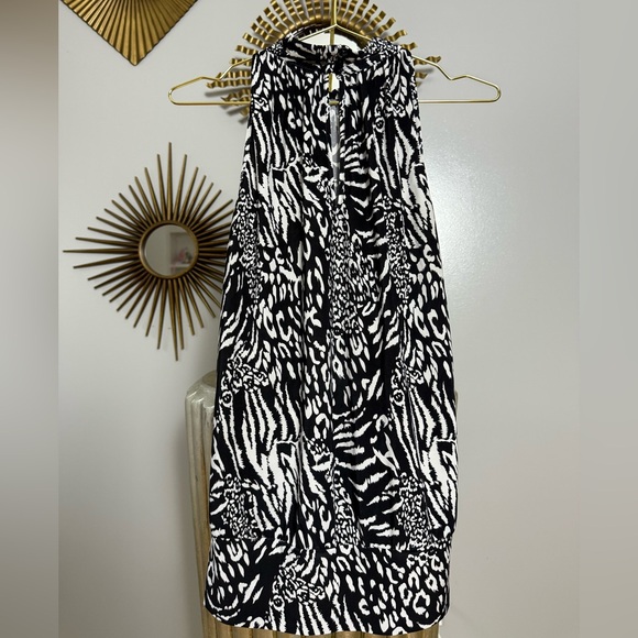 Milano - Black and White Animal Print Top - Picture 5 of 6